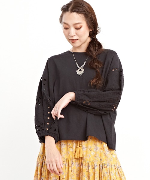 チャイハネ（チャイハネ）の「【チャイハネ】リーヤトップス（その他トップス・レディース・ブラック/マスタード/レッド・FREE）」の2枚目の写真