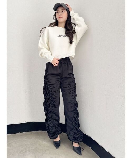 GYDA(ジェイダ)の「AMOROUS LOOSEニットトップス(ニット/セーター・レディース・ピンク/オフホワイト/ブラック・FREE)」の14枚目の写真