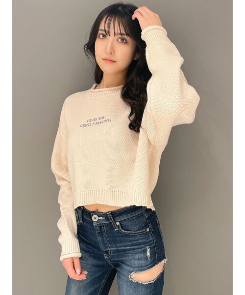 GYDA(ジェイダ)の「AMOROUS LOOSEニットトップス(ニット/セーター・レディース・ピンク/オフホワイト/ブラック・FREE)」の17枚目の写真