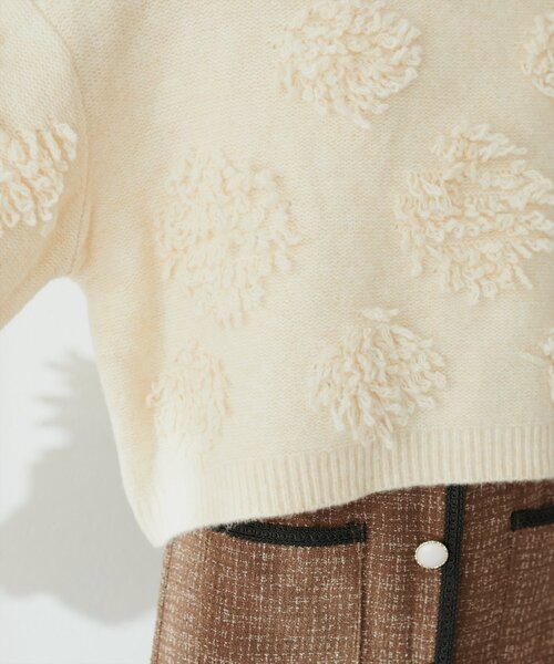natural couture（ナチュラルクチュール）の「もしゃもしゃフラワーライクショートニット（ニット/セーター・レディース・オフホワイト/チャコールグレー/オレンジ/モカ/ピンク/レッド系その他・FREE）」の10枚目の写真