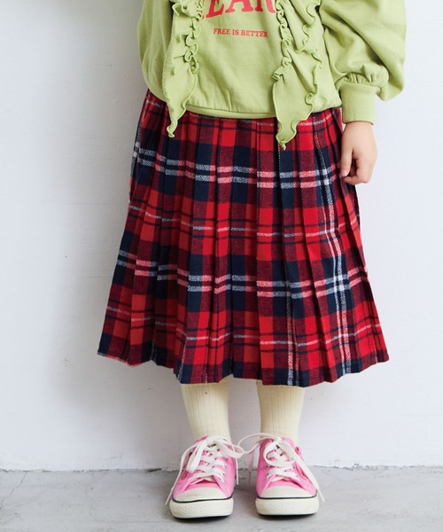 A BOND（アボンド）の「チェックプリーツスカート（スカート・キッズ・パープル/レッド/グリーン・LL/L/M/S）」の3枚目の写真