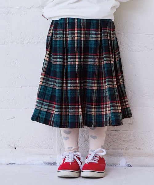 A BOND（アボンド）の「チェックプリーツスカート（スカート・キッズ・パープル/レッド/グリーン・LL/L/M/S）」の2枚目の写真