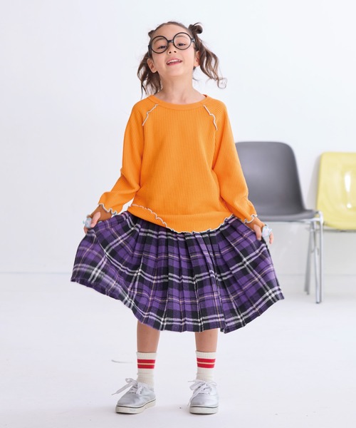 A BOND（アボンド）の「チェックプリーツスカート（スカート・キッズ・パープル/レッド/グリーン・LL/L/M/S）」の4枚目の写真