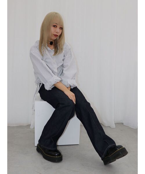 jouetie(ジュエティ)の「リボンギャザーシャツ(シャツ/ブラウス・レディース・オフホワイト/レッド/ネイビー・MEDIUM)」の16枚目の写真
