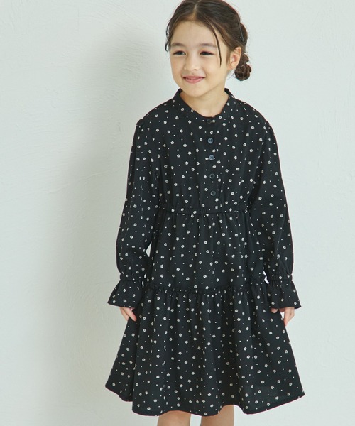 pairmanon(ペアマノン)の「【リンクコーデ】スタンドカラー ティアードワンピース(ワンピース・キッズ・ブラック/ブラウン系その他/ブラック系その他・100/110/120/130/140/150/90)」の6枚目の写真