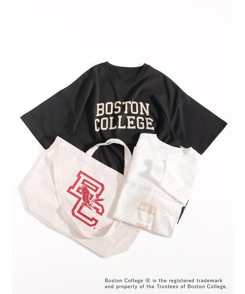 Lugnoncure（ルノンキュール）の「カレッジロゴプリントトートバッグ（ハンドバッグ・レディース・ネイビー/レッド/オフホワイト・F）」の5枚目の写真