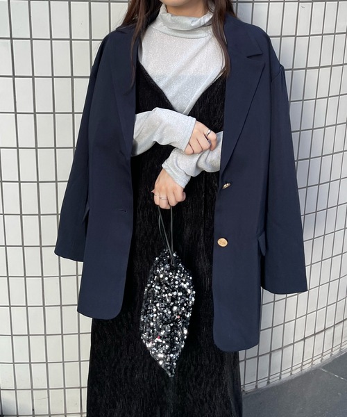 PURE BRIGHT（ピュアブライト）の「【菜々さんコラボ】テーラードジャケット（テーラードジャケット・レディース・イエロー/ネイビー/サックスブルー・FREE）」の2枚目の写真