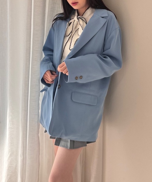 PURE BRIGHT（ピュアブライト）の「【菜々さんコラボ】テーラードジャケット（テーラードジャケット・レディース・イエロー/ネイビー/サックスブルー・FREE）」の4枚目の写真