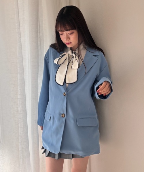 PURE BRIGHT（ピュアブライト）の「【菜々さんコラボ】テーラードジャケット（テーラードジャケット・レディース・イエロー/ネイビー/サックスブルー・FREE）」の6枚目の写真