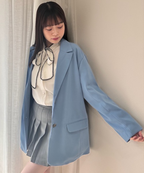 PURE BRIGHT（ピュアブライト）の「【菜々さんコラボ】テーラードジャケット（テーラードジャケット・レディース・イエロー/ネイビー/サックスブルー・FREE）」の7枚目の写真