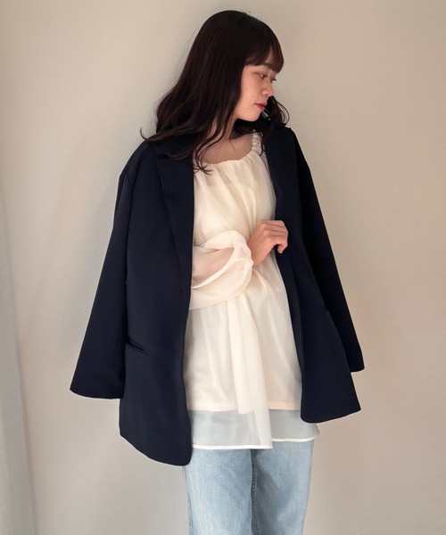 PURE BRIGHT（ピュアブライト）の「【菜々さんコラボ】テーラードジャケット（テーラードジャケット・レディース・イエロー/ネイビー/サックスブルー・FREE）」の8枚目の写真