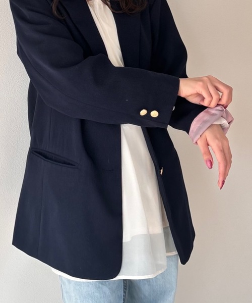 PURE BRIGHT（ピュアブライト）の「【菜々さんコラボ】テーラードジャケット（テーラードジャケット・レディース・イエロー/ネイビー/サックスブルー・FREE）」の9枚目の写真