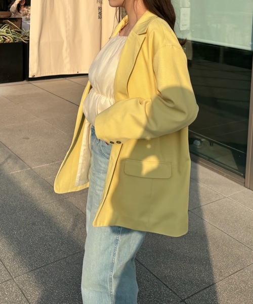PURE BRIGHT（ピュアブライト）の「【菜々さんコラボ】テーラードジャケット（テーラードジャケット・レディース・イエロー/ネイビー/サックスブルー・FREE）」の14枚目の写真