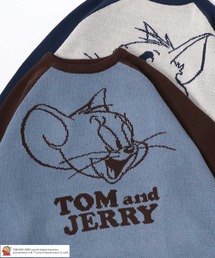 Tom and Jerry×SEQUENZ/トムとジェリー×シークエンズ フロント/バック刺繍 ラグラン 2WAY ジャガードオーバーサイズクルーネックニット レディース メンズ