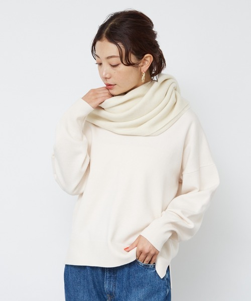 TWEED MILL(ツイードミル)の「【追加3】【TWEEDMILL/ツイードミル】ウールストール(ストール/ショール・レディース・クリーム/ダークベージュ・フリー)」の5枚目の写真