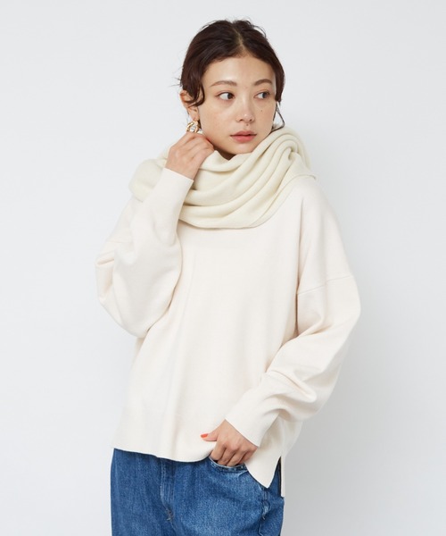 TWEED MILL(ツイードミル)の「【追加3】【TWEEDMILL/ツイードミル】ウールストール(ストール/ショール・レディース・クリーム/ダークベージュ・フリー)」の6枚目の写真