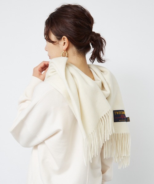 TWEED MILL(ツイードミル)の「【追加3】【TWEEDMILL/ツイードミル】ウールストール(ストール/ショール・レディース・クリーム/ダークベージュ・フリー)」の8枚目の写真