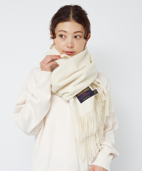 TWEED MILL(ツイードミル)の「【追加3】【TWEEDMILL/ツイードミル】ウールストール(ストール/ショール・レディース・クリーム/ダークベージュ・フリー)」の9枚目の写真