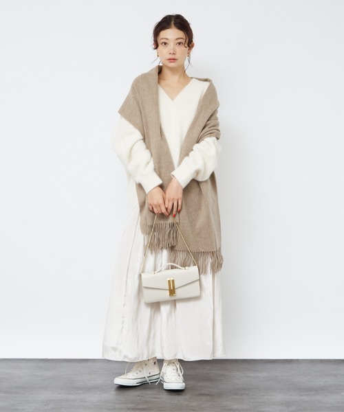 TWEED MILL(ツイードミル)の「【追加3】【TWEEDMILL/ツイードミル】ウールストール(ストール/ショール・レディース・クリーム/ダークベージュ・フリー)」の19枚目の写真