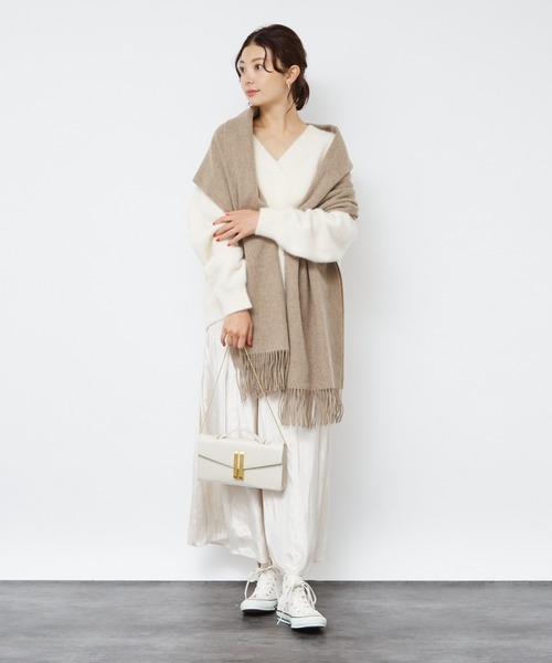 TWEED MILL(ツイードミル)の「【追加3】【TWEEDMILL/ツイードミル】ウールストール(ストール/ショール・レディース・クリーム/ダークベージュ・フリー)」の20枚目の写真