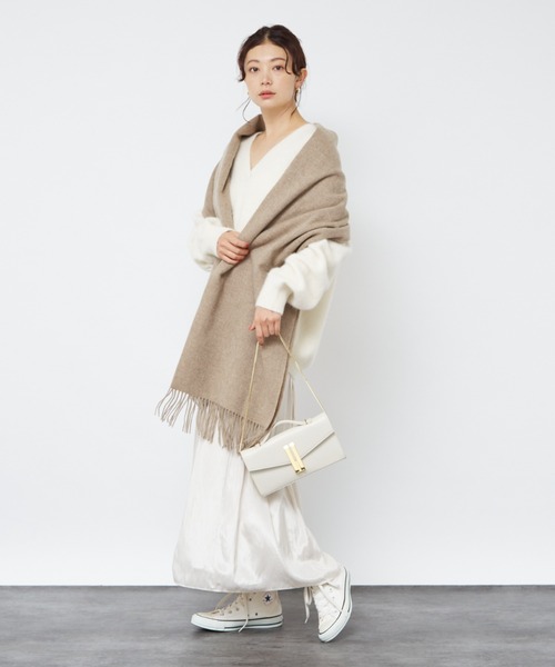 TWEED MILL(ツイードミル)の「【追加3】【TWEEDMILL/ツイードミル】ウールストール(ストール/ショール・レディース・クリーム/ダークベージュ・フリー)」の21枚目の写真