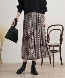 Eglantine ポリエステルプリントプリーツスカート セットアップ可能