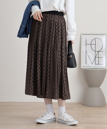 Eglantine ポリエステルプリントプリーツスカート セットアップ可能