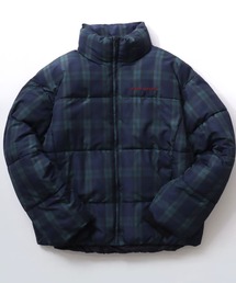 ダウンジャケット/コート（ブルー・ネイビー/青色系・チェック柄
