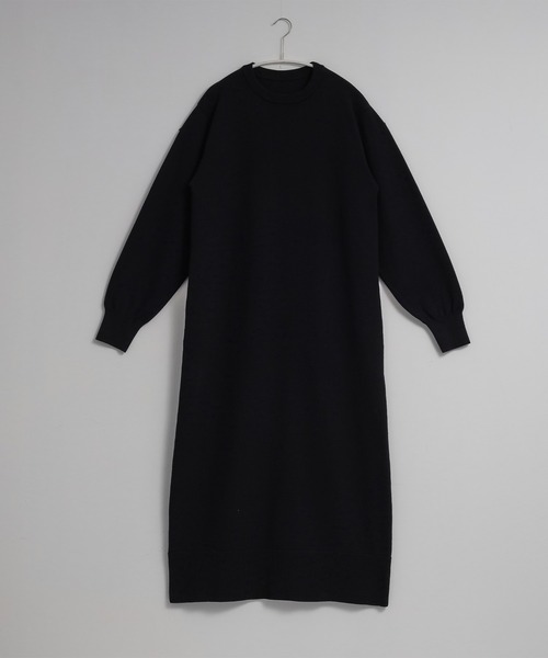 for/c（フォーシー）の「[低身長/高身長向けサイズ有]スウェットライクニットワンピース【サスティナブル】（ワンピース・レディース・ネイビー/ブラック/チャコール/グレー・L/M/PM/TM）」の12枚目の写真