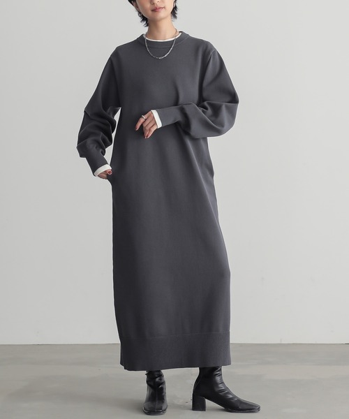 セール】[低身長/高身長向けサイズ有]スウェットライクニット