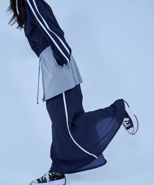 Nora Lily elle(ノラリリーエル)の「【Nora Lily】「elle」Sheer Track Skirt(スカート・レディース・ライトグレー/ピンク/ネイビー・FREE)」の20枚目の写真