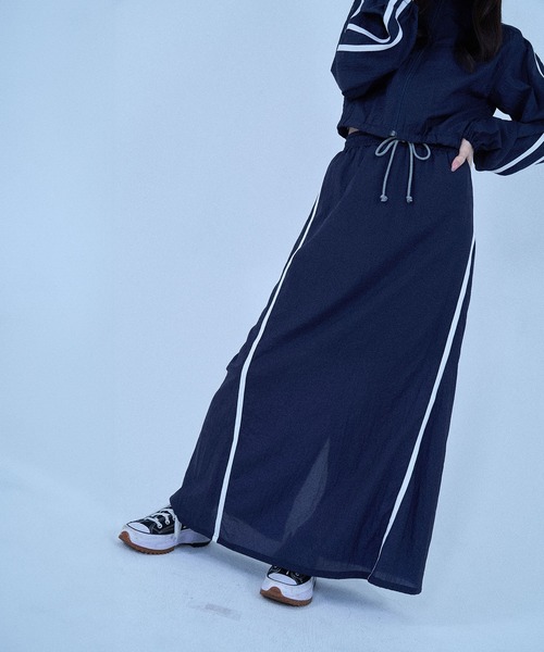 Nora Lily elle(ノラリリーエル)の「【Nora Lily】「elle」Sheer Track Skirt(スカート・レディース・ライトグレー/ピンク/ネイビー・FREE)」の19枚目の写真