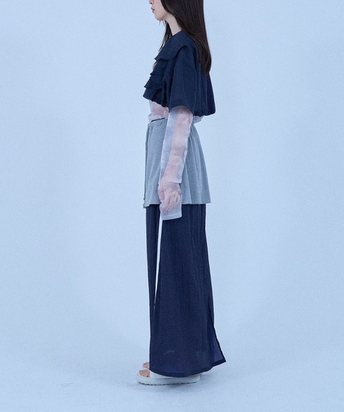 Nora Lily elle(ノラリリーエル)の「【Nora Lily】「elle」Sheer Track Skirt(スカート・レディース・ライトグレー/ピンク/ネイビー・FREE)」の16枚目の写真