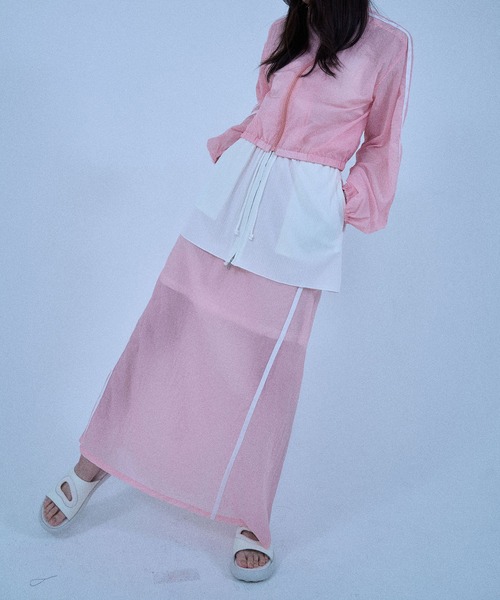 Nora Lily elle(ノラリリーエル)の「【Nora Lily】「elle」Sheer Track Skirt(スカート・レディース・ライトグレー/ピンク/ネイビー・FREE)」の11枚目の写真