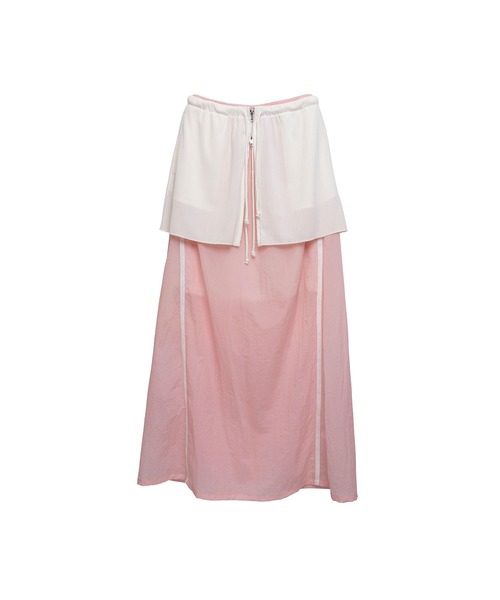 Nora Lily elle(ノラリリーエル)の「【Nora Lily】「elle」Sheer Track Skirt(スカート・レディース・ライトグレー/ピンク/ネイビー・FREE)」の5枚目の写真