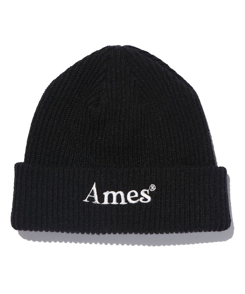 AMESWORLDWIDE（アメスワールドワイド）の「【UNISEX】AMES WORLDWIDE／カラーロゴビーニー（ニットキャップ/ビーニー・レディース・ホワイト/ブラック・FREE）」の2枚目の写真