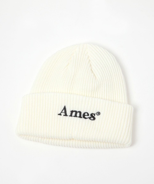 AMESWORLDWIDE（アメスワールドワイド）の「【UNISEX】AMES WORLDWIDE／カラーロゴビーニー（ニットキャップ/ビーニー・レディース・ホワイト/ブラック・FREE）」の3枚目の写真