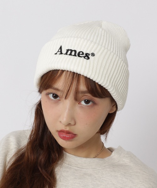 AMESWORLDWIDE（アメスワールドワイド）の「【UNISEX】AMES WORLDWIDE／カラーロゴビーニー（ニットキャップ/ビーニー・レディース・ホワイト/ブラック・FREE）」の14枚目の写真