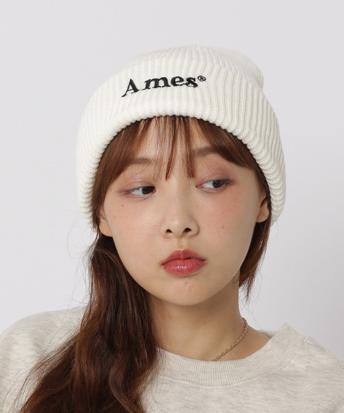 AMESWORLDWIDE（アメスワールドワイド）の「【UNISEX】AMES WORLDWIDE／カラーロゴビーニー（ニットキャップ/ビーニー・レディース・ホワイト/ブラック・FREE）」の15枚目の写真