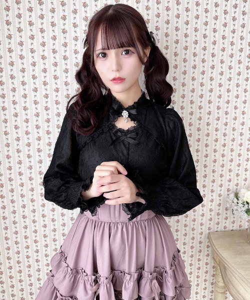 ROJITA（ロジータ）の「配色レース長袖トップス（シャツ/ブラウス・レディース・パープル/ブラック/ホワイト・FREE）」の13枚目の写真