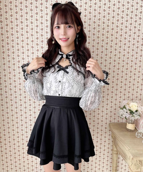 ROJITA（ロジータ）の「配色レース長袖トップス（シャツ/ブラウス・レディース・パープル/ブラック/ホワイト・FREE）」の18枚目の写真