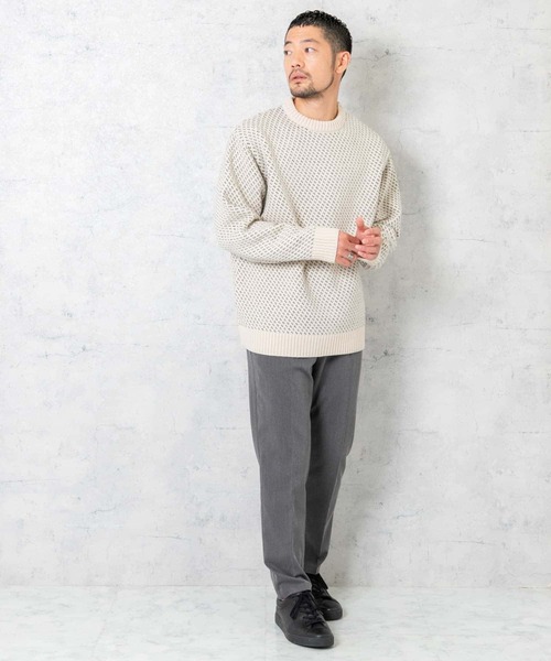 URBAN RESEARCH ROSSO MEN（アーバンリサーチロッソメン）の「『XLサイズあり』バーズアイ柄クルーネックニット（ニット/セーター・メンズ・グレー/カーキ/アイボリー/ネイビー/ブラック・SMALL/MEDIUM/LARGE/X-LARGE）」の15枚目の写真