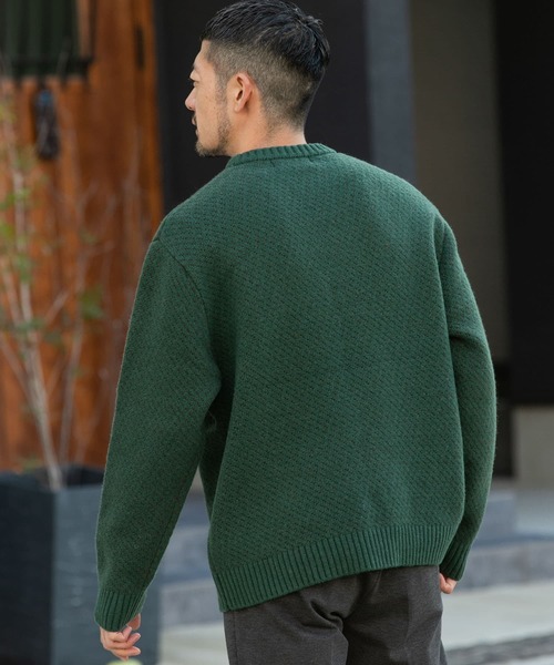 URBAN RESEARCH ROSSO MEN（アーバンリサーチロッソメン）の「『XLサイズあり』バーズアイ柄クルーネックニット（ニット/セーター・メンズ・グレー/カーキ/アイボリー/ネイビー/ブラック・SMALL/MEDIUM/LARGE/X-LARGE）」の20枚目の写真