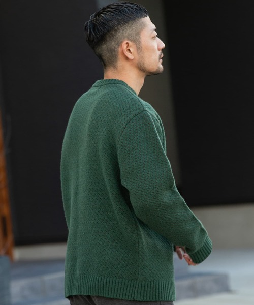 BRIEFING ブラック クルーネック ニット 新品 7G撚糸モールガータークルーネックニット｜メンズファッション