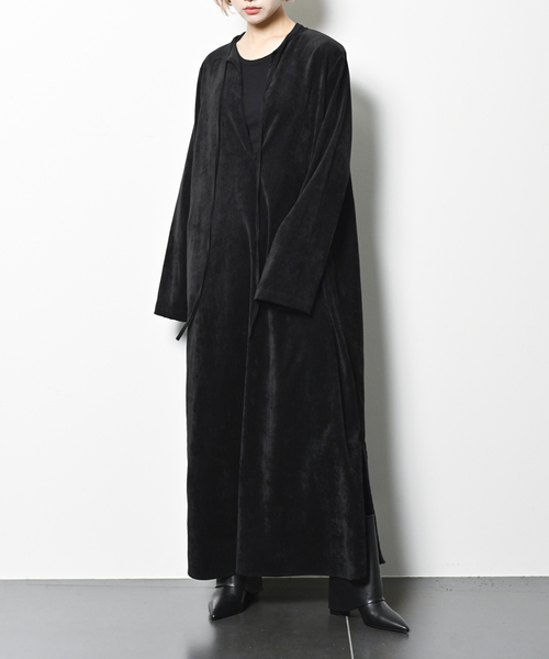 CITYSHOP(シティーショップ)の「《追加》VELVETEEN KAFTAN DRESS 2:ワンピース(ワンピース・レディース・ブルー系その他/ライトグレー/ブラック・38/36)」の2枚目の写真