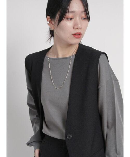 sm2rhythm（サマンサモスモスリズム）の「ウールライクジレ(セットアップ可)（ベスト・レディース・ベージュ/グレー/ブラック・F）」の5枚目の写真