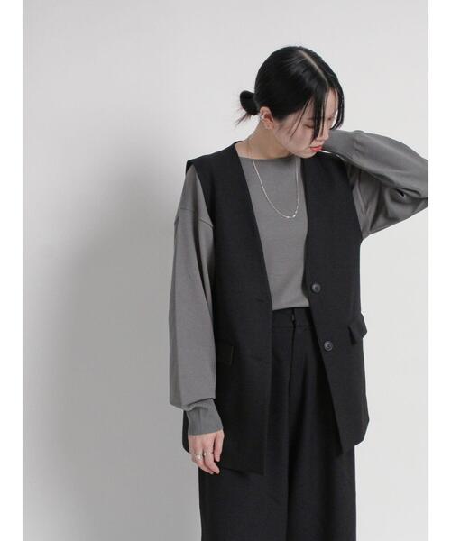 sm2rhythm（サマンサモスモスリズム）の「ウールライクジレ(セットアップ可)（ベスト・レディース・ベージュ/グレー/ブラック・F）」の6枚目の写真