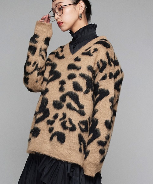 【セール】【Narcissus】レオパードニット（ニット/セーター）｜Narcissus（ナルシス）