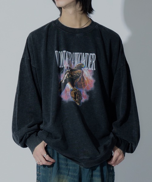 WONDER OF WANDER(ワンダーオブワンダー)の「Graphic Sweatshirt C(スウェット・メンズ・ブラック・L/M)」の1枚目の写真