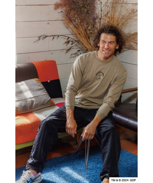 Grateful Dead(グレイトフルデッド)の「RIVER SIDE CULTURE/GRATEFULDEAD(グレイトフルデッド) 麻の葉柄ロンT (M4)(Tシャツ/カットソー・メンズ・ベージュ/チャコールグレー・MEDIUM/LARGE/X-LARGE)」の1枚目の写真